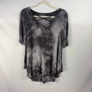 American Eagle Soft & Sexy Tie Dye Criss Cross Neck Top - Size Medium